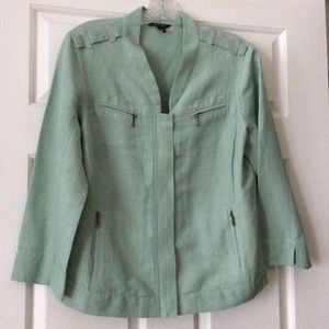 Unique Mint green linen blend military style jacket Nic&Zoe - FINAL LAST…